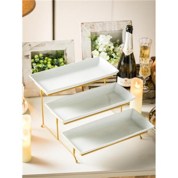 3 Tier Serving Tray for Party, Tiered Serving Platters and Trays, 14 Inch Tiered - Picture 4 of 7